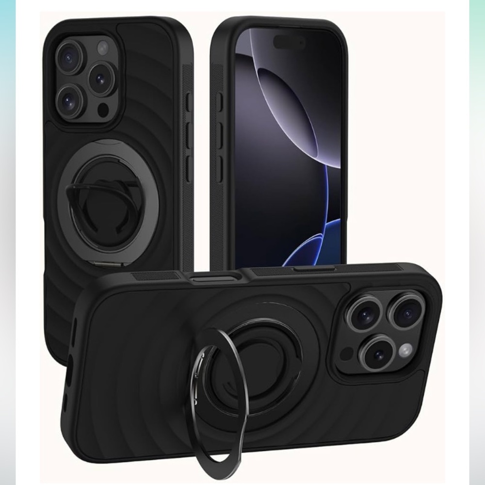 Magnetic Ring Stand for iPhone 16 pro max Case Black NEW - Picture 8 of 9